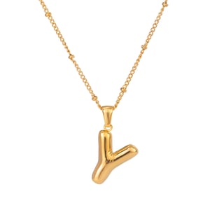 1 Piece Simple Casual Style Letter Y Shape Stainless Steel  Gold Color Women's Pendant Necklace h5 